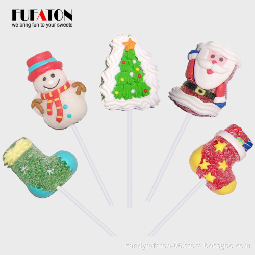 Sugar coated reindeer shaped jelly lollipop Candy